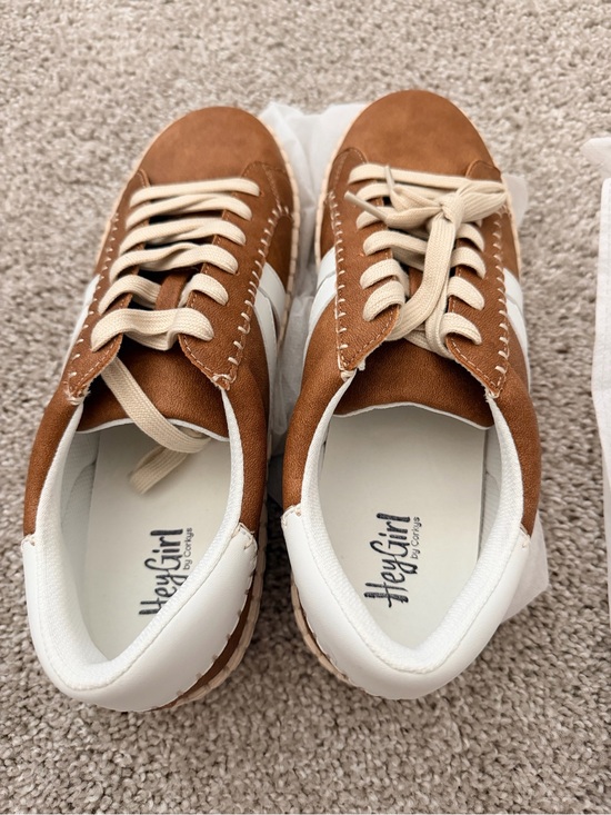 Corkys Shoes - Corkys Brown and White Hey Girl Athletic Sneakers